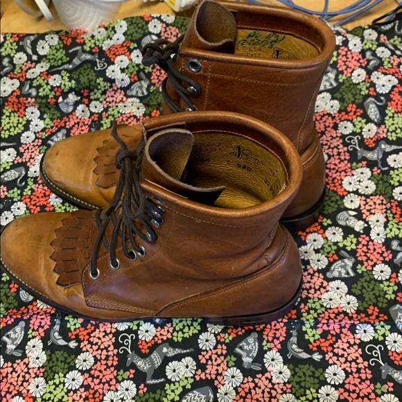 Vintage Justin Brown Leather Kiltie Lace Up Boots - Women’s size 6.5 - Picture 6 of 11